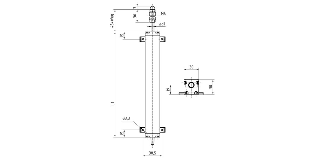 Linear-Potentiometer LL30 technische Daten